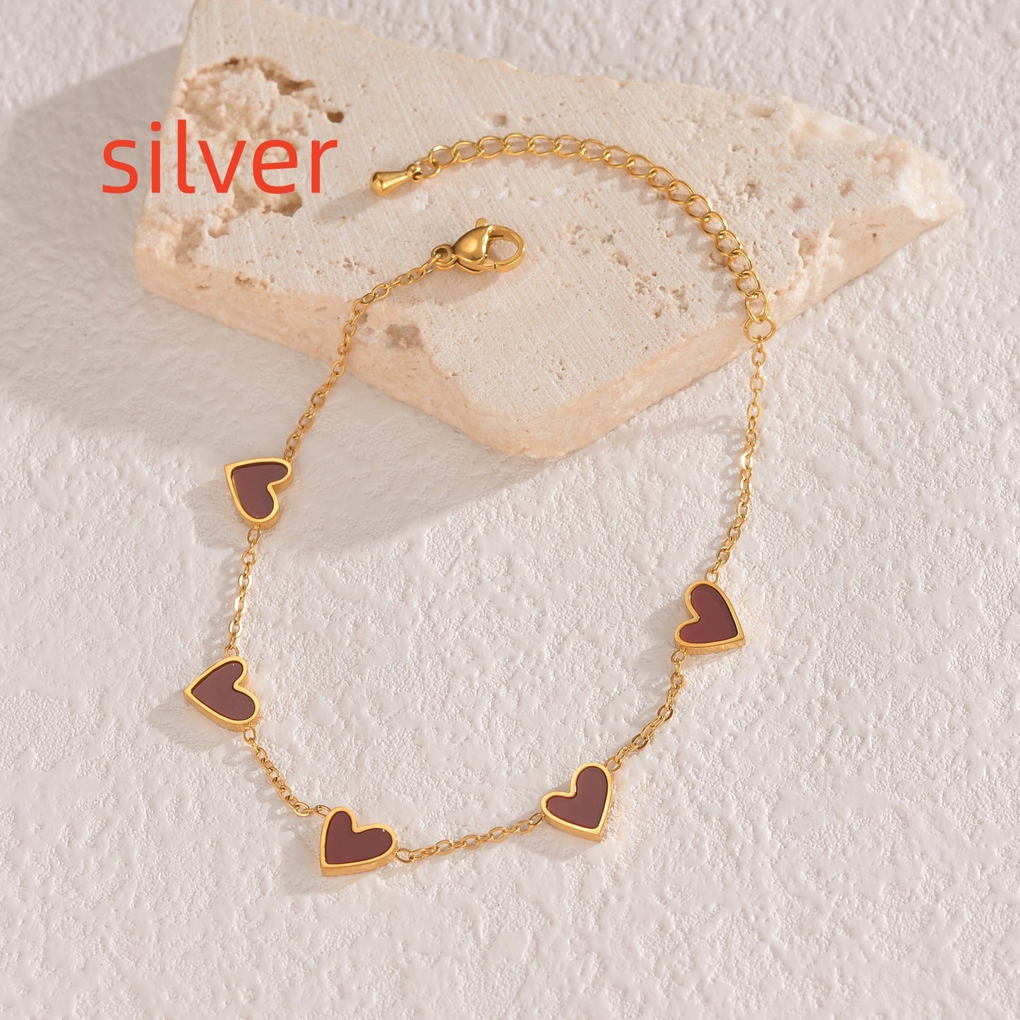 Ins Love Bracelet Stainless Steel Dripping Heart Bracelet Fashion Valentine's Day Jewelry Gift