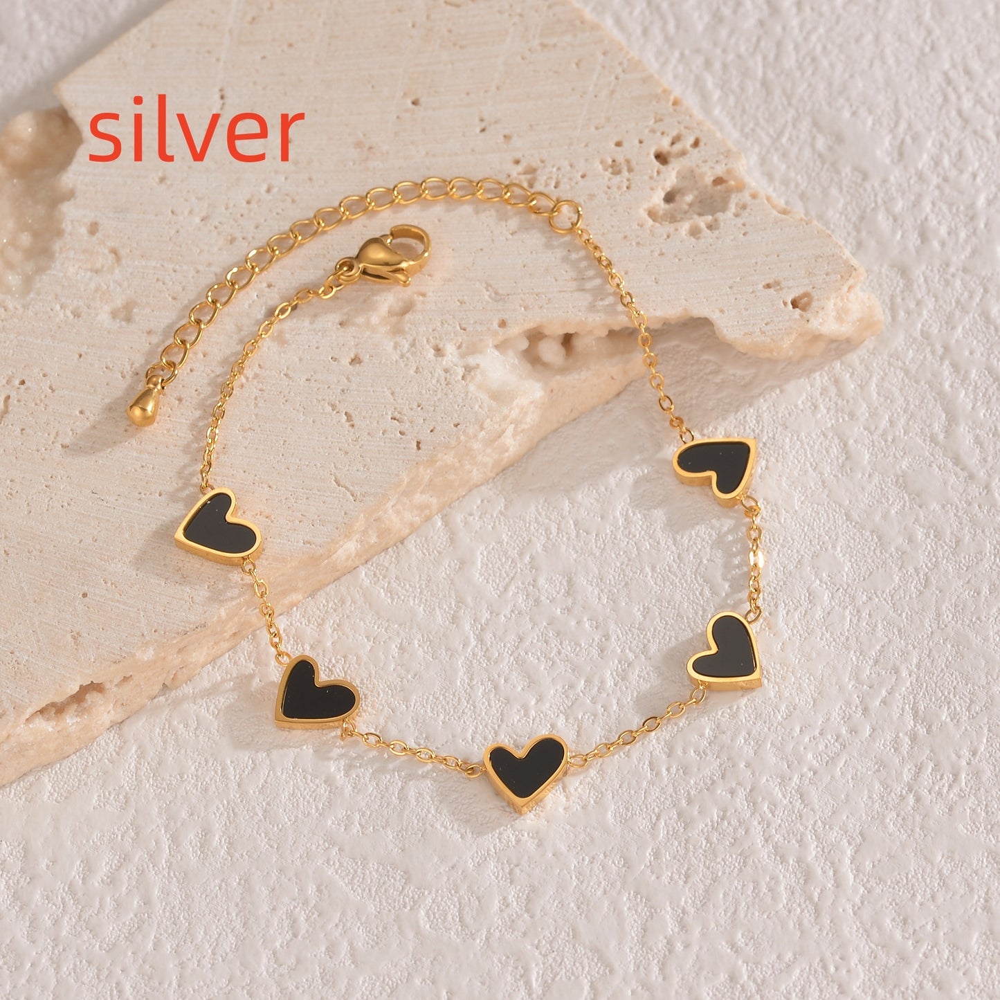 Ins Love Bracelet  Stainless Steel Dripping Heart Bracelet Fashion Valentine's Day Jewelry Gift