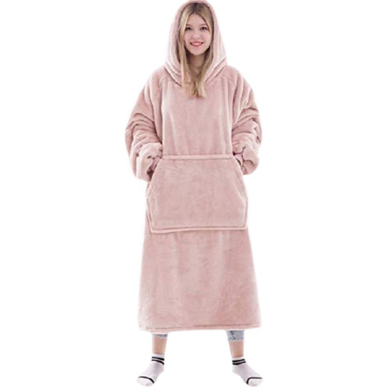 Flannel Thick Warm Blanket Hoodie